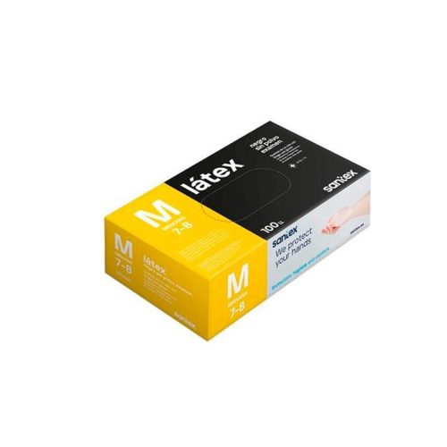 guante-latex-sin-polvo-negro-santex-100-unid Guantes de Latex Negros