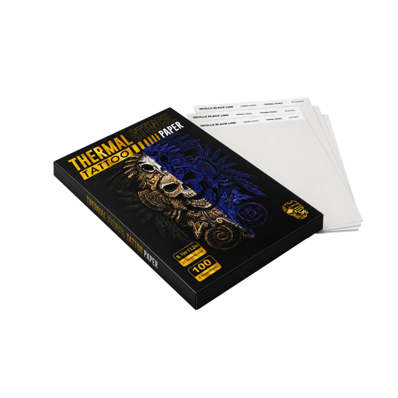 Skulls Black Line Thermal Paper